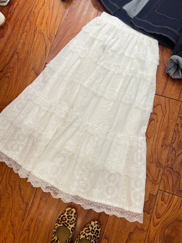 柚米家-自制仙女裙！蕾丝➕棉布 蛋糕半身裙