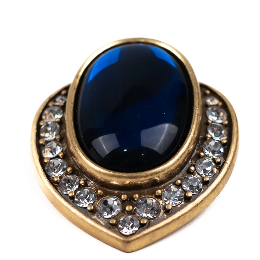 铜合金琉璃胸针 铜合金秋冬大女主深蓝宇宙盾牌胸针