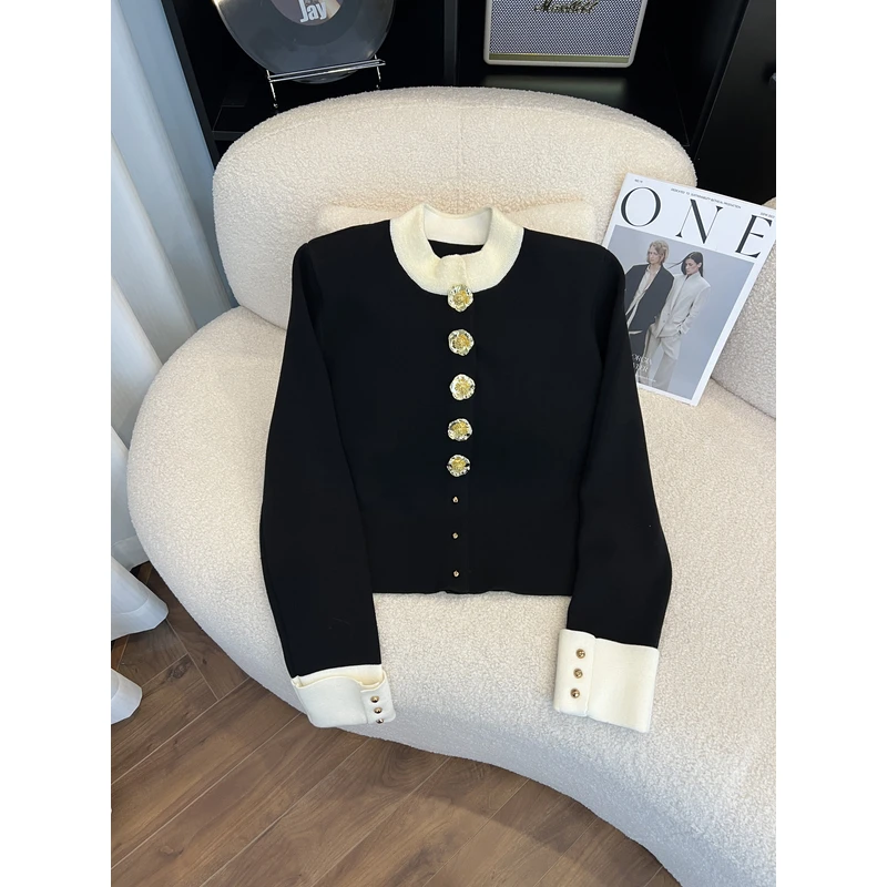 早春韩版小香风针织开衫休闲百搭上衣2411037