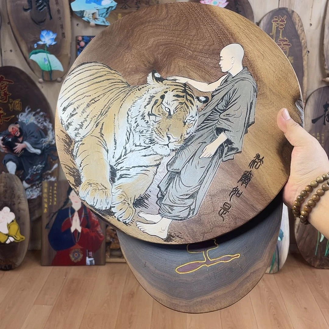 木北美黑胡桃雕刻木板画