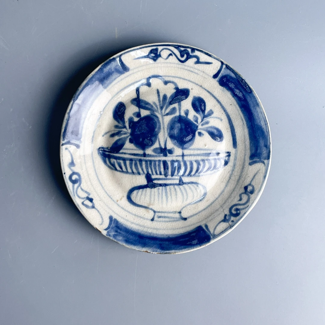 清雍正青花提兰花盘1-M25KS003839