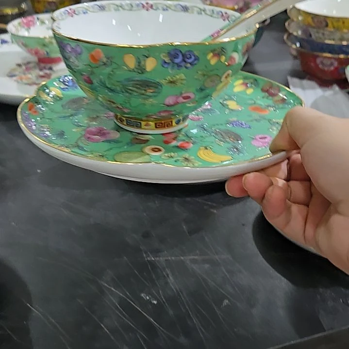 瓷片微瑕珐琅彩3件套水果666666