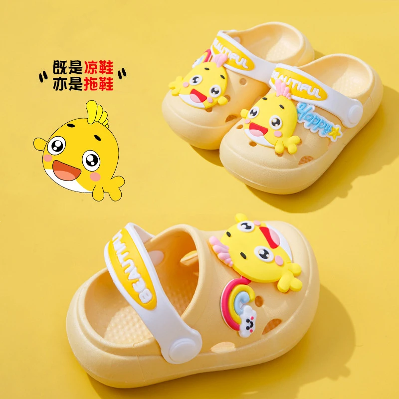 凉鞋洞洞鞋防滑凉拖鞋卡通女童男童夏季软底外穿厚底小童亲子小孩