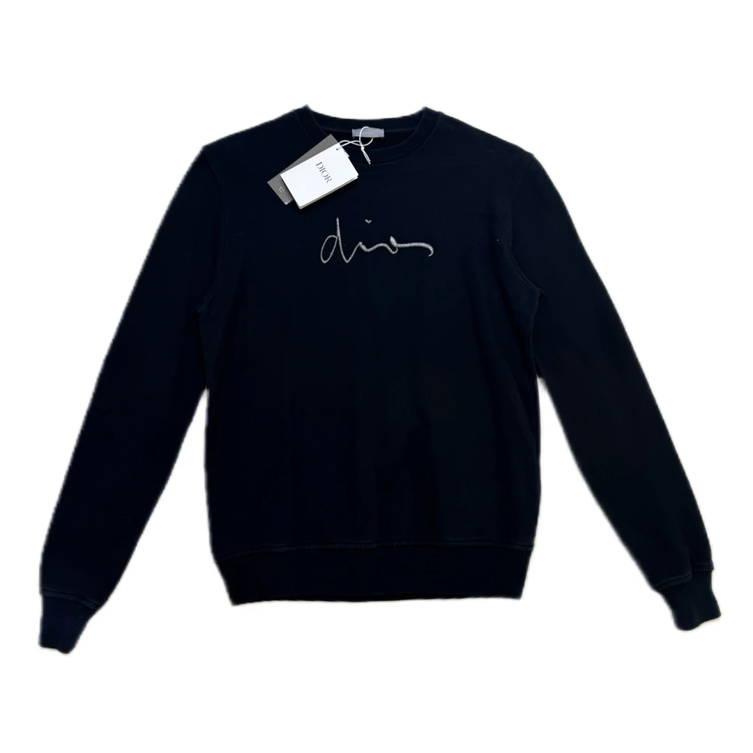 99新 DIOR/迪奥 dior黑色标语刺绣logo卫衣m码
