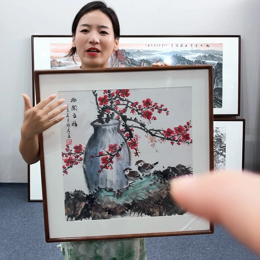 国画手绘作品80×80尺寸