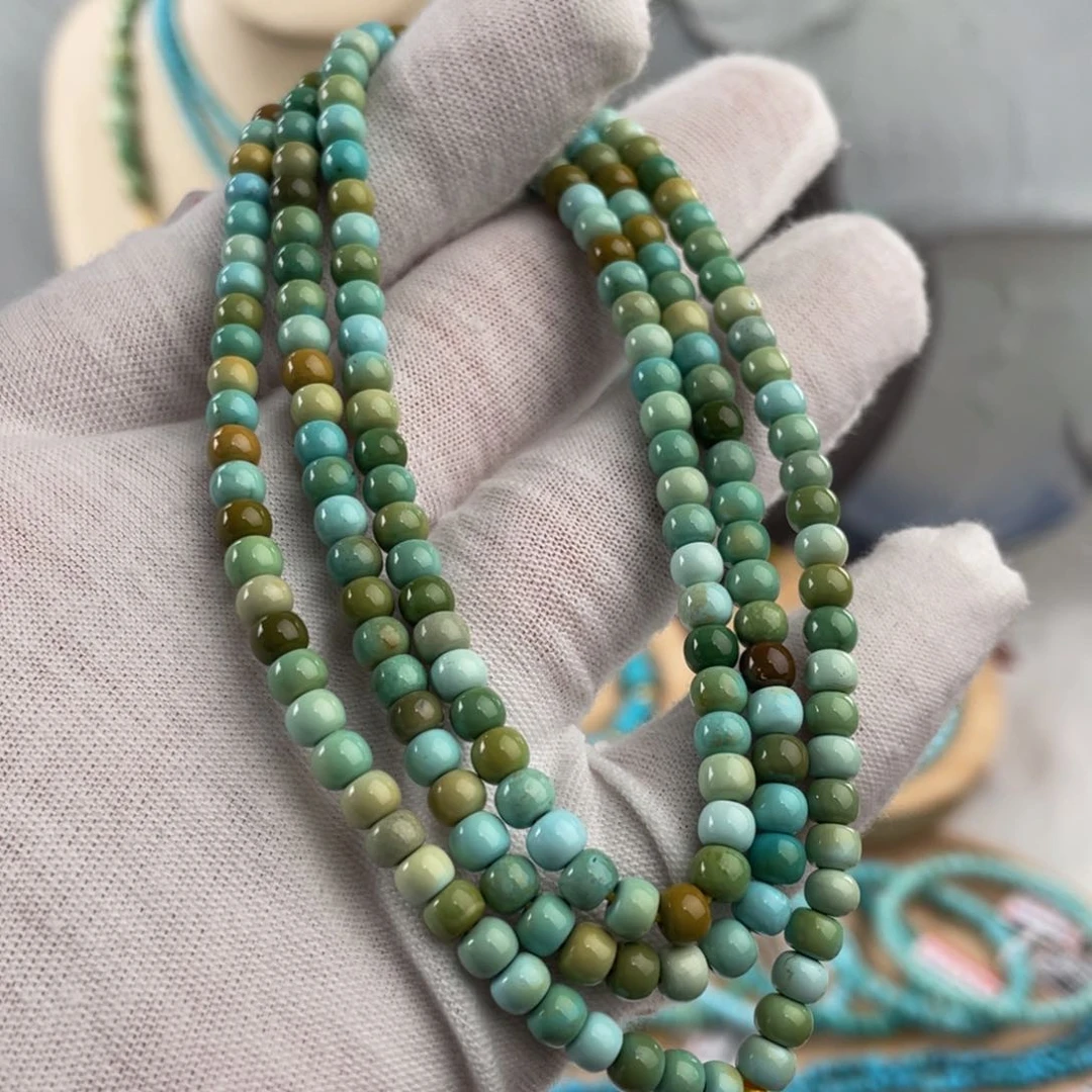 绿松石手链未镶嵌精品多宝108卡4+