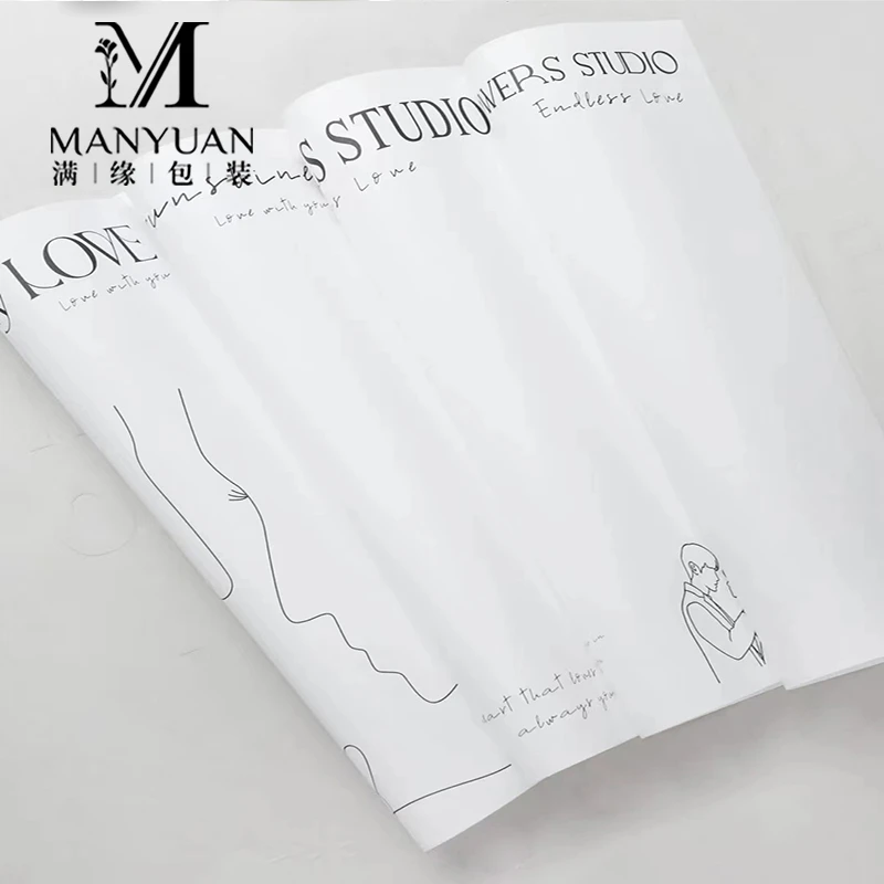 防水简约网红纸情人节鲜花包装纸材料花束内衬打底小尺寸包装纸