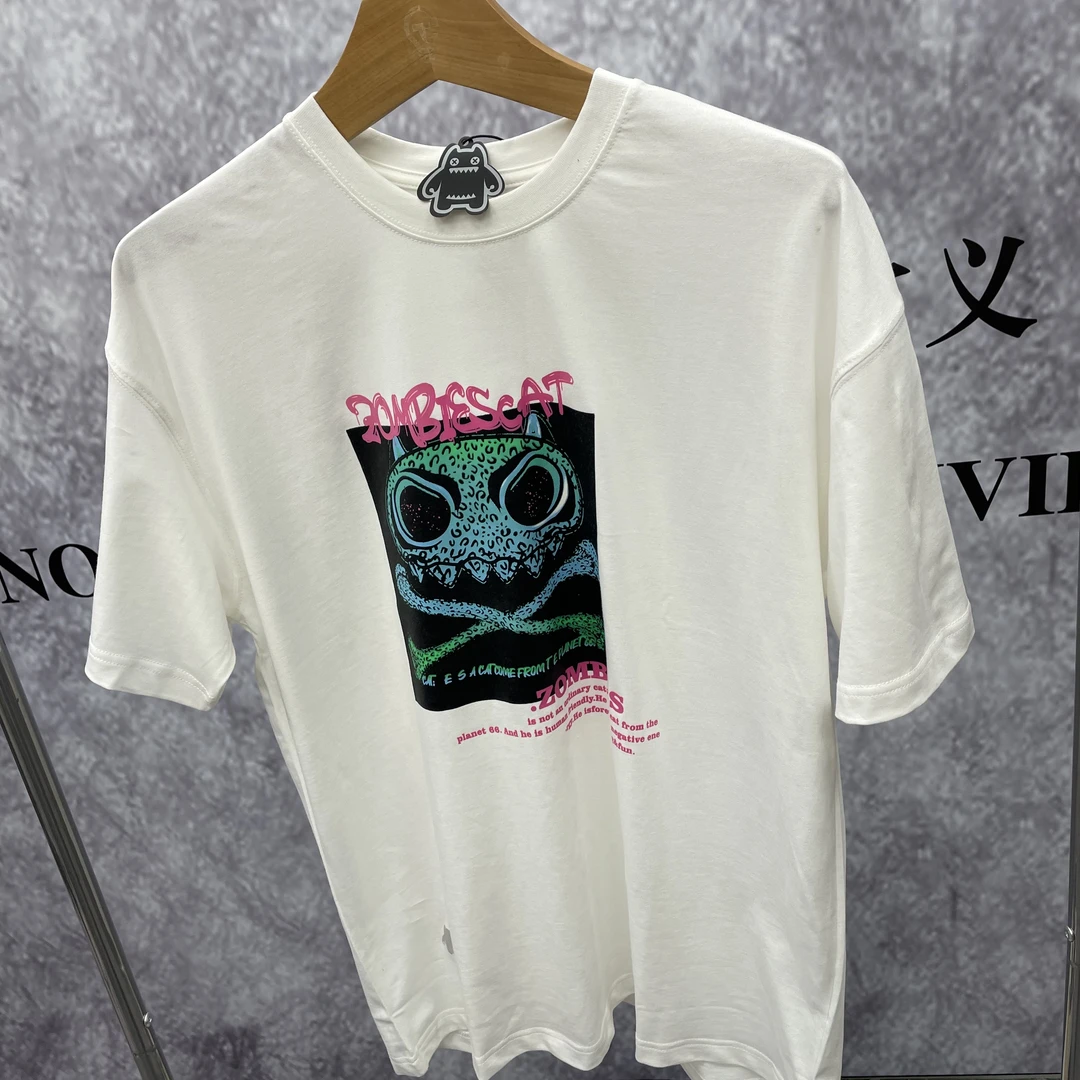 魔鬼猫情侣百搭彩色印花短袖805138