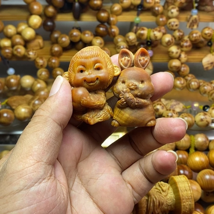 柏木（崖柏）崖柏手把件两个
