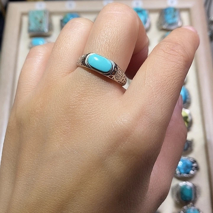 银S925镶嵌绿松石挂件