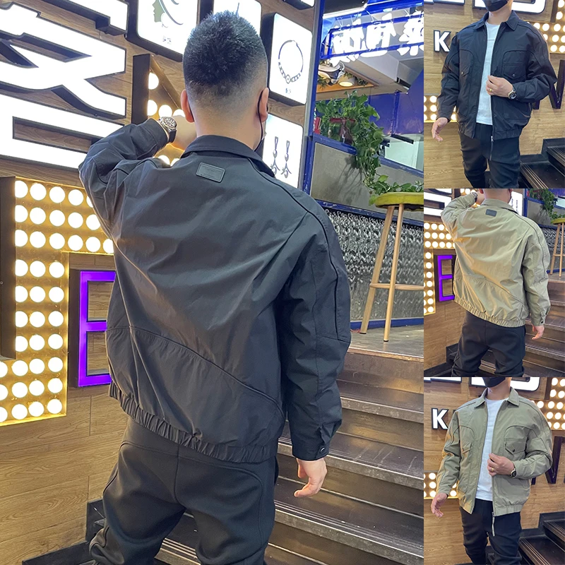 冬季潮牌翻领羽绒服男高级感百搭宽松工装上衣加厚保暖白鸭绒外套