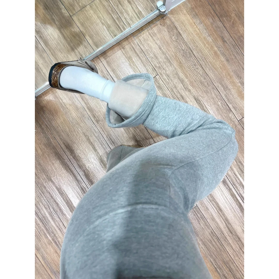 加绒微喇运动裤女秋冬季2025新款低腰显瘦小个子马蹄瑜伽喇叭卫裤