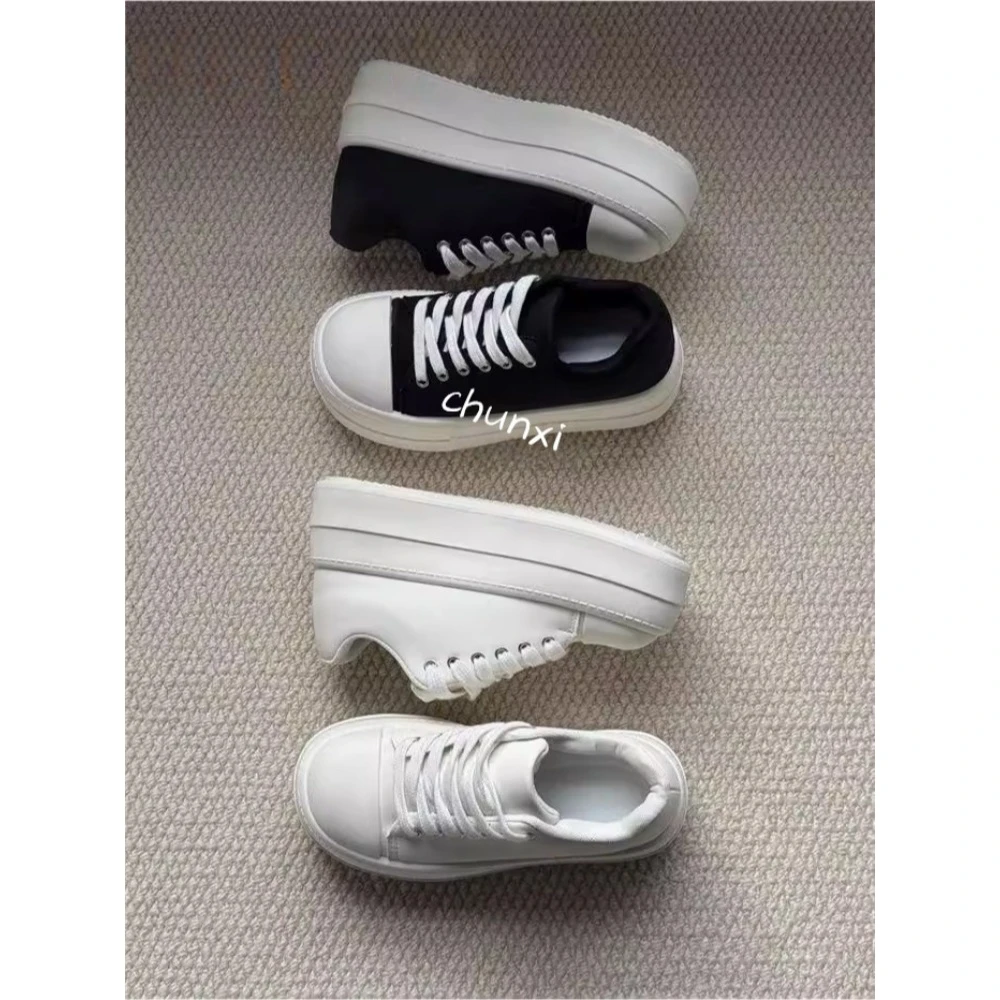 赵露思爆款大头厚底增高松糕小白鞋2025春季新款百搭休闲运动板鞋