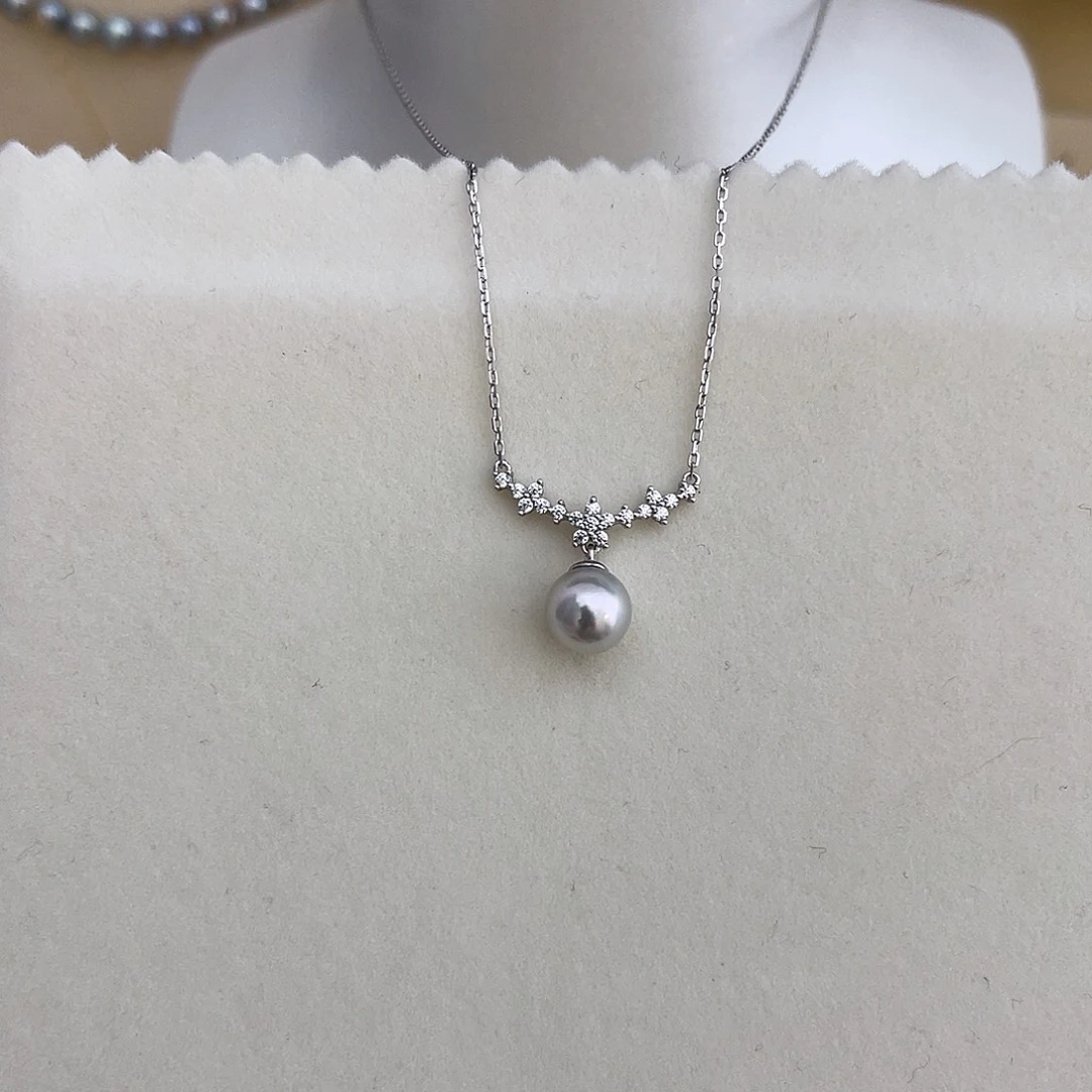 银S925镶嵌海水珍珠颈饰