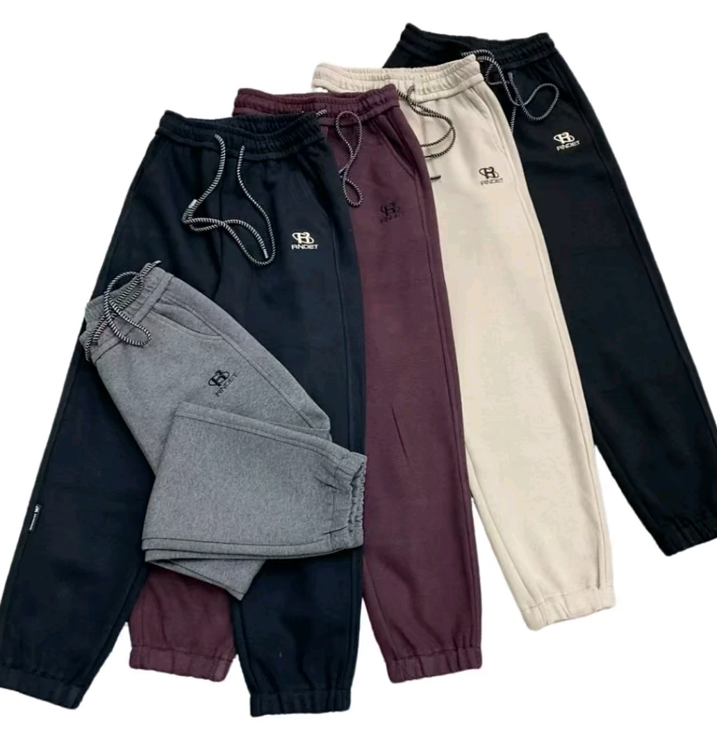 大码秋冬季加绒加厚高腰束脚卫裤女宽松显瘦百搭休闲运动裤