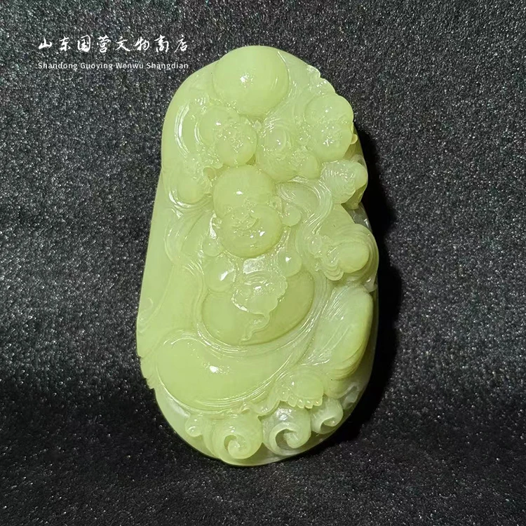 《20世纪》和田玉童子闹佛 山东国营文物商店 25041900430-546