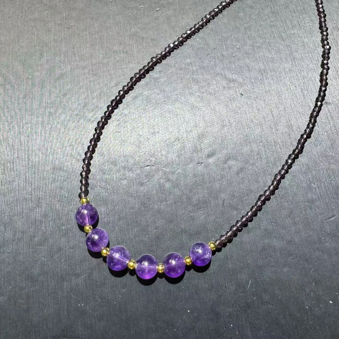 [云上水晶]天然乌拉圭紫超七微笑链  Z183 多样性发其一