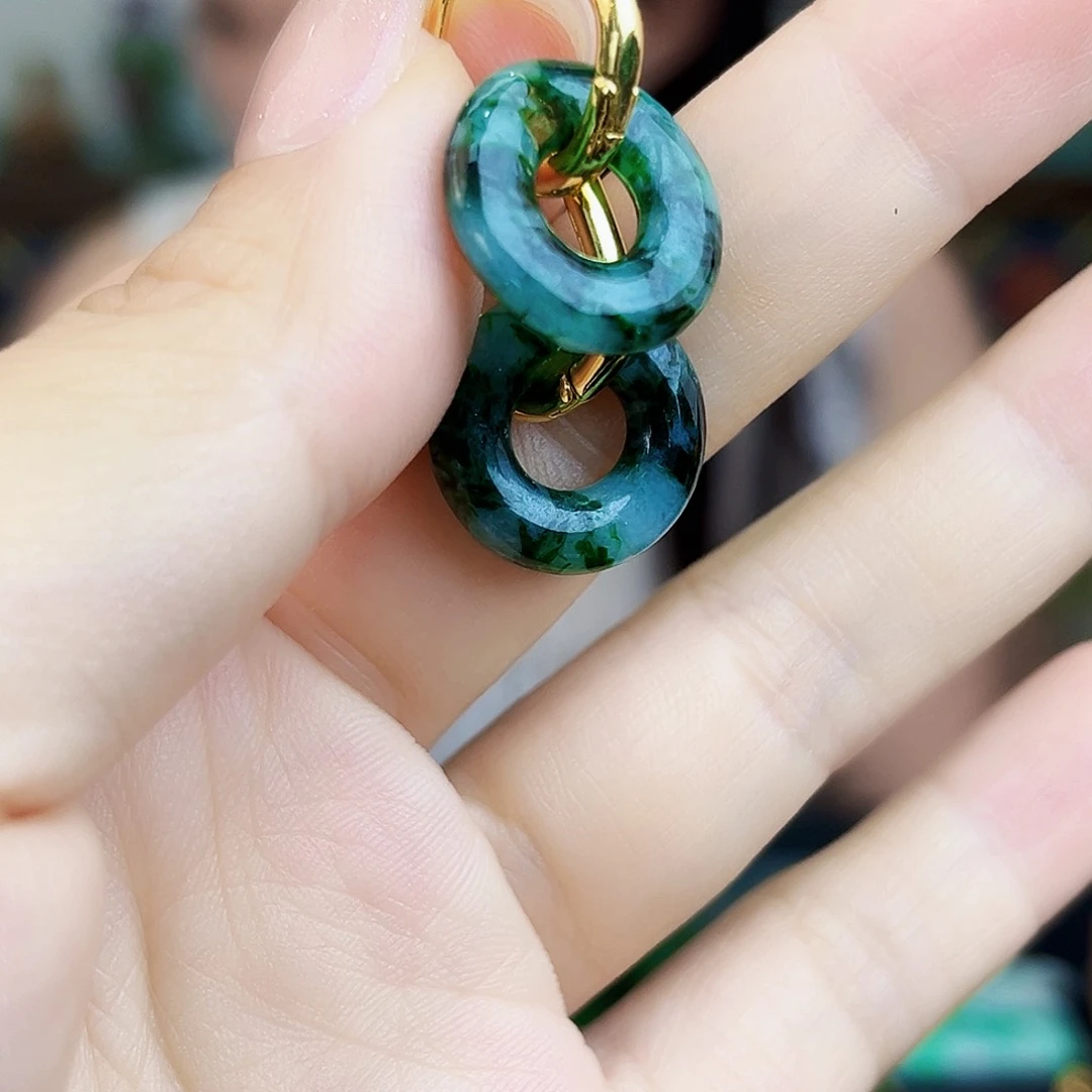 翡翠银S925镶嵌颈饰耳饰