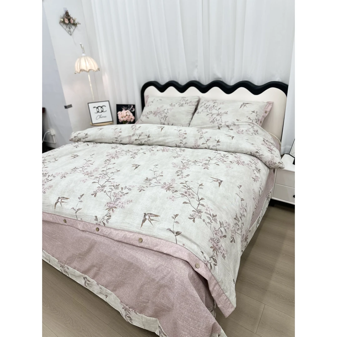 【专柜清仓】fqy甄麻计划-加柔加软色织亲肤套件四件套-嫣然