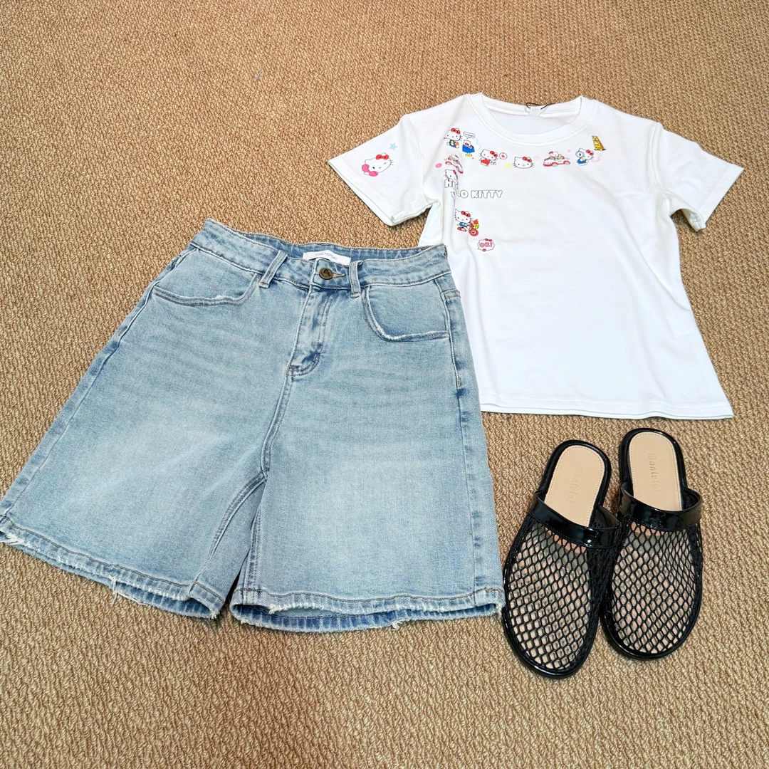 2025夏季中裤牛仔裤