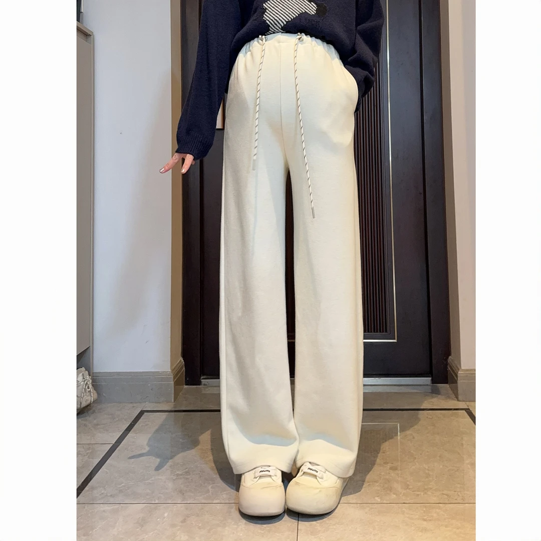 孕妇冬款无托腹加绒猪鼻扣直筒裤57755