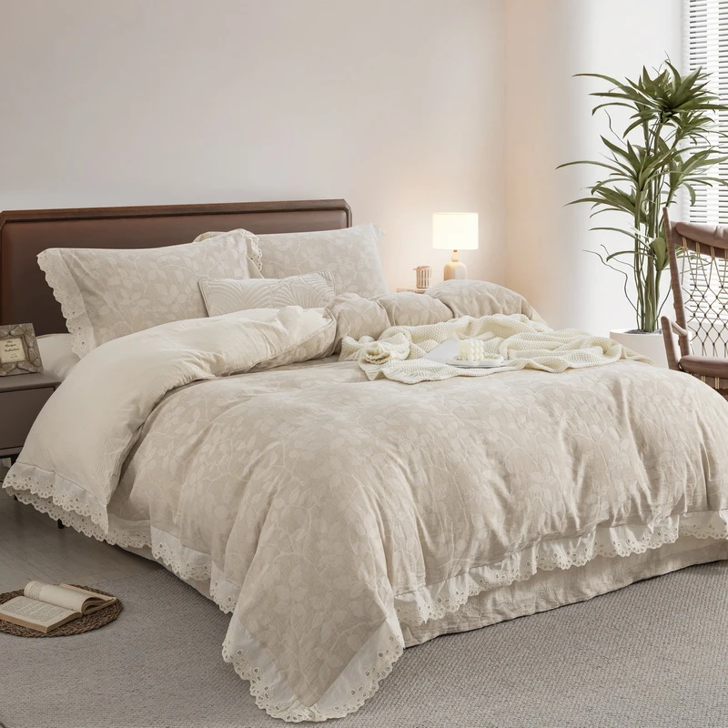 棉麻四件套法式花边尾货清仓罗马假日无运费险不退不换浪漫柔软