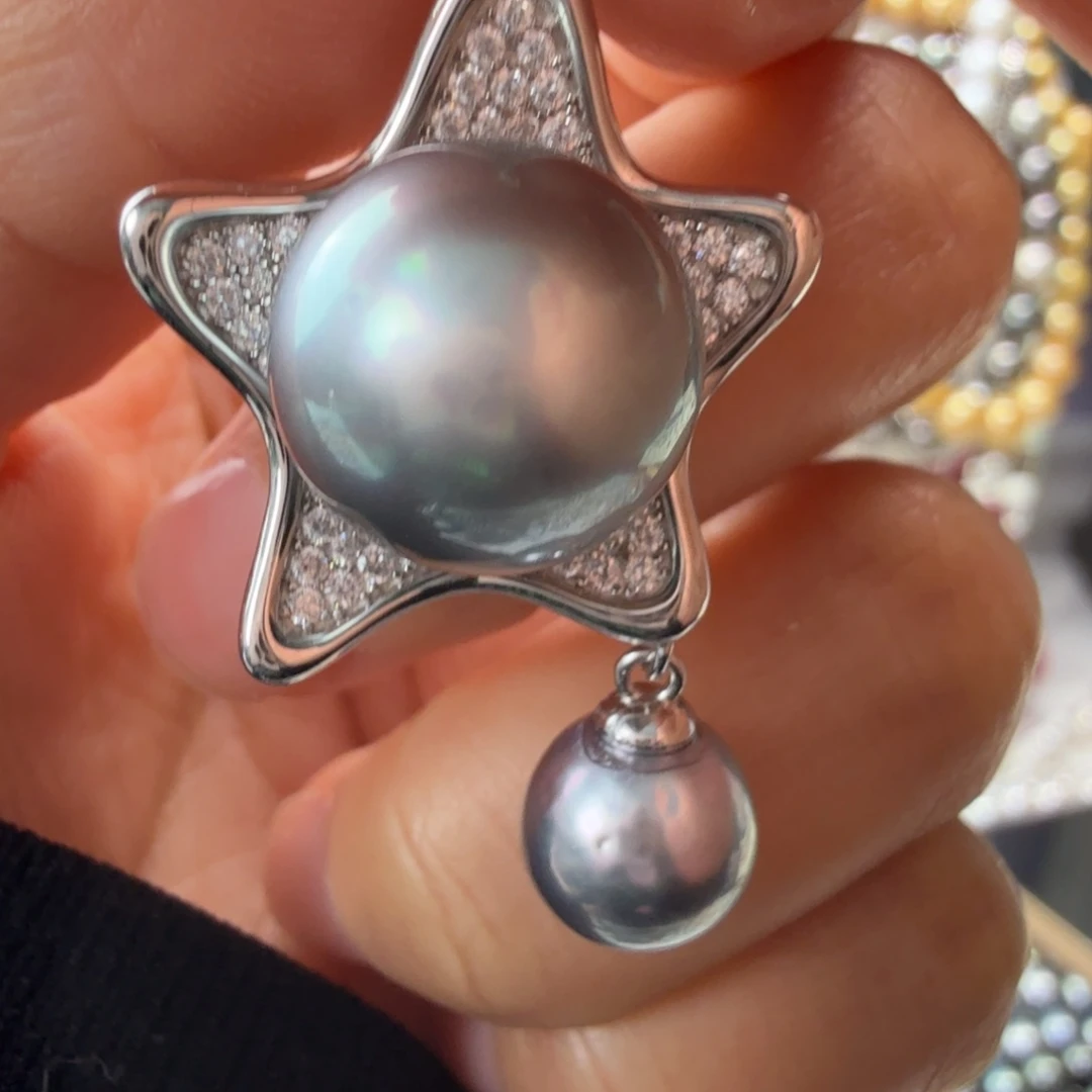 海水珍珠颈饰银S925镶嵌