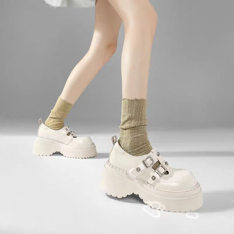 939-1-MGG新款时尚厚底英伦风乐福复古皮鞋