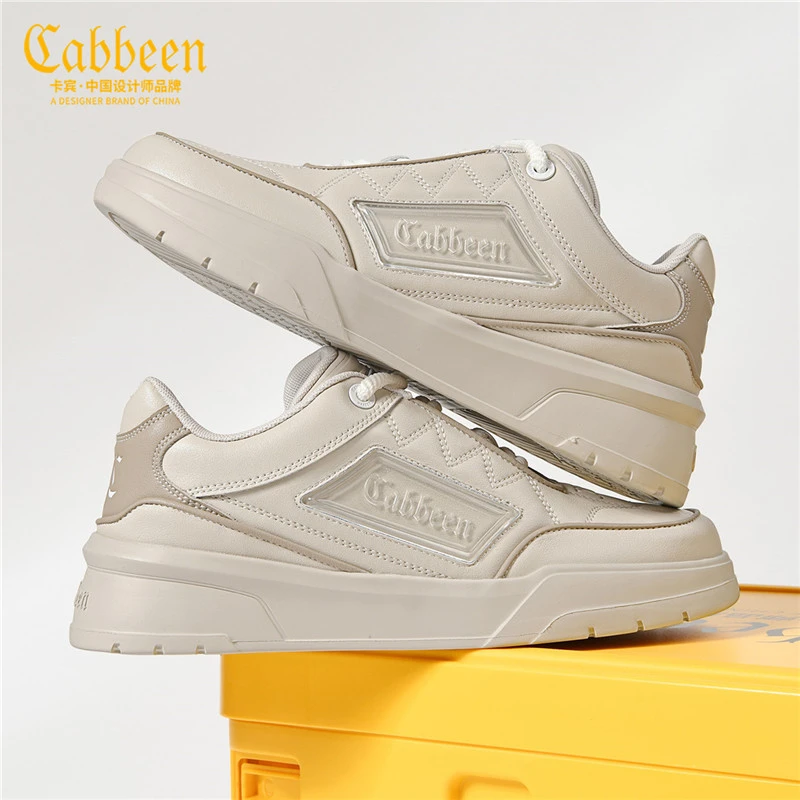 卡宾男鞋潮牌高级感果冻标男士厚底鞋2025新款百搭潮流休闲板鞋男