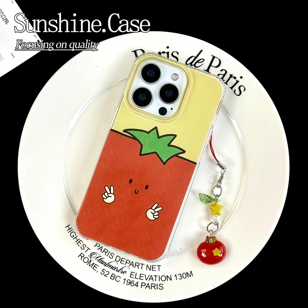 比耶番茄IMD手机壳适用苹果华为vivo小米oppo女款iphone16/15