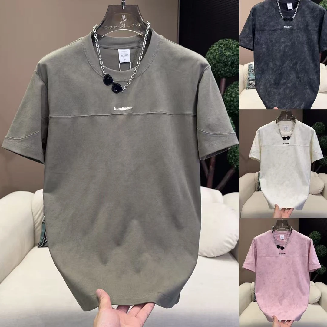 韩版休闲男士短袖t恤个性扎染设计感时尚上衣男款半袖T恤衫男6015