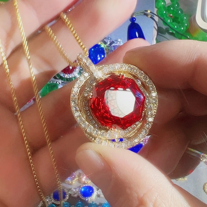 钨金红色蓝色满钻镶嵌