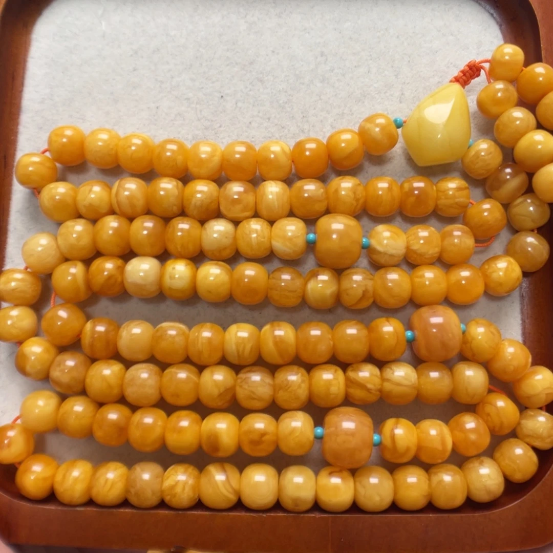 蜜蜡未镶嵌项链108