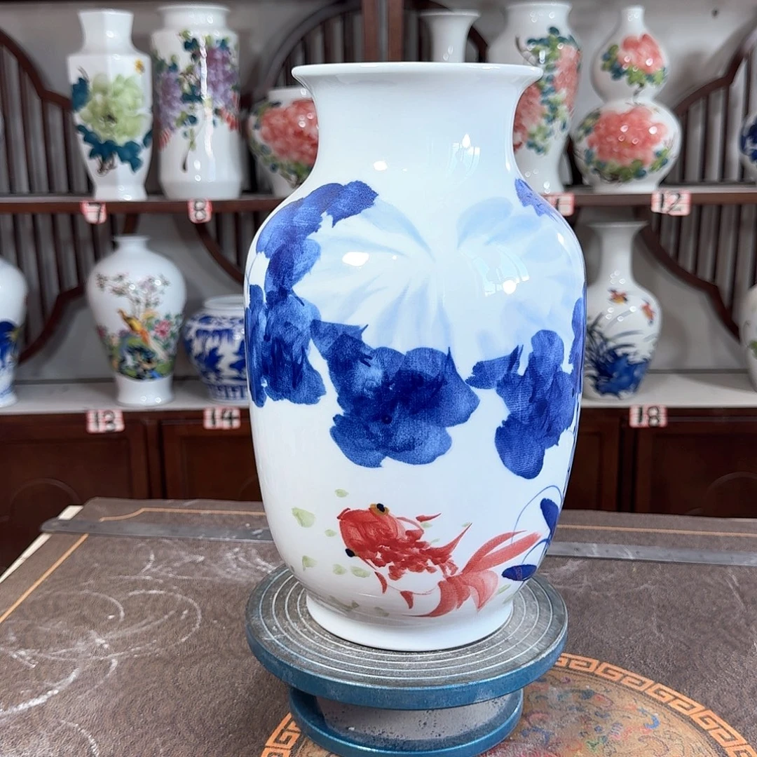 摆件景德镇陶瓷大冬金鱼