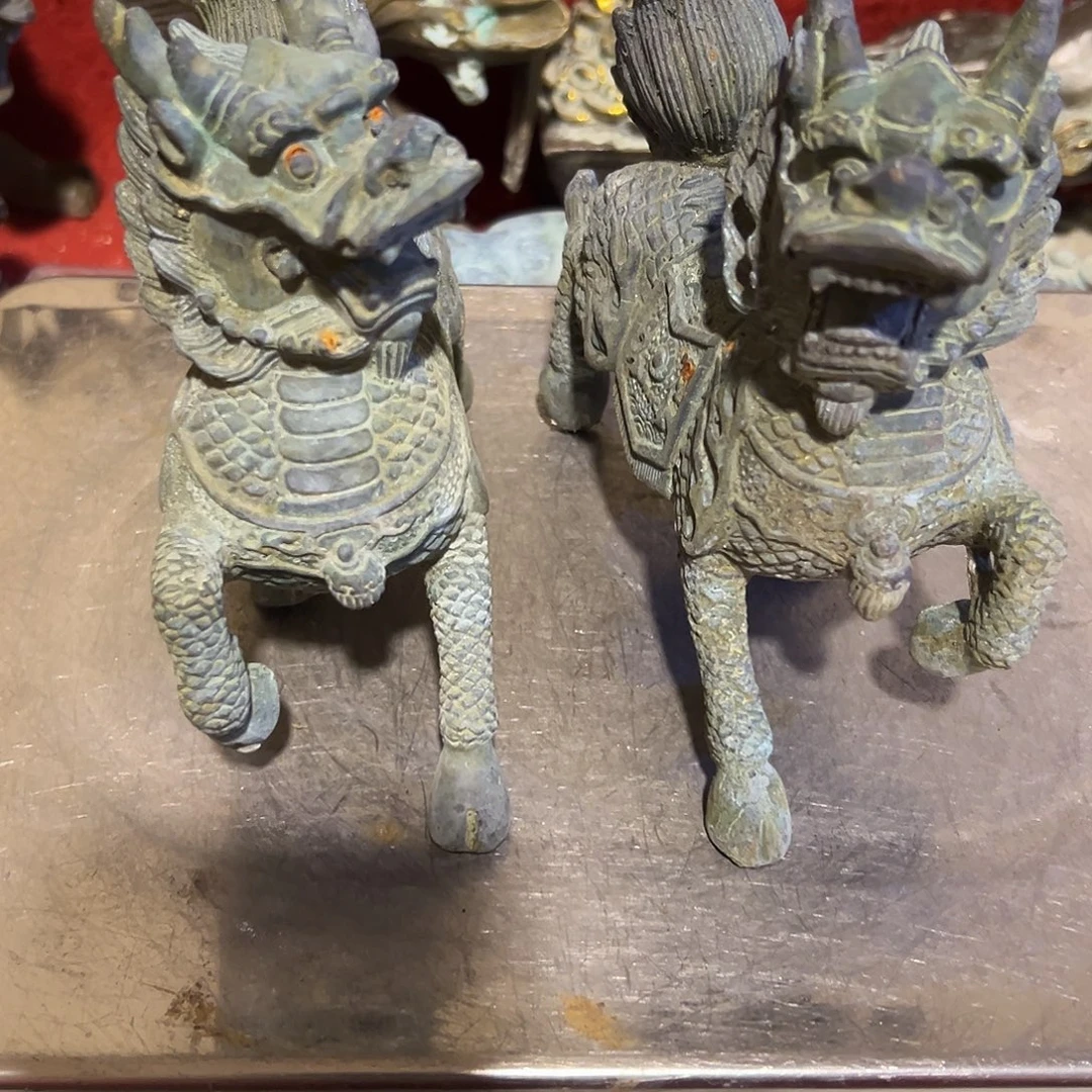 高***成黄铜摆件，文房摆件