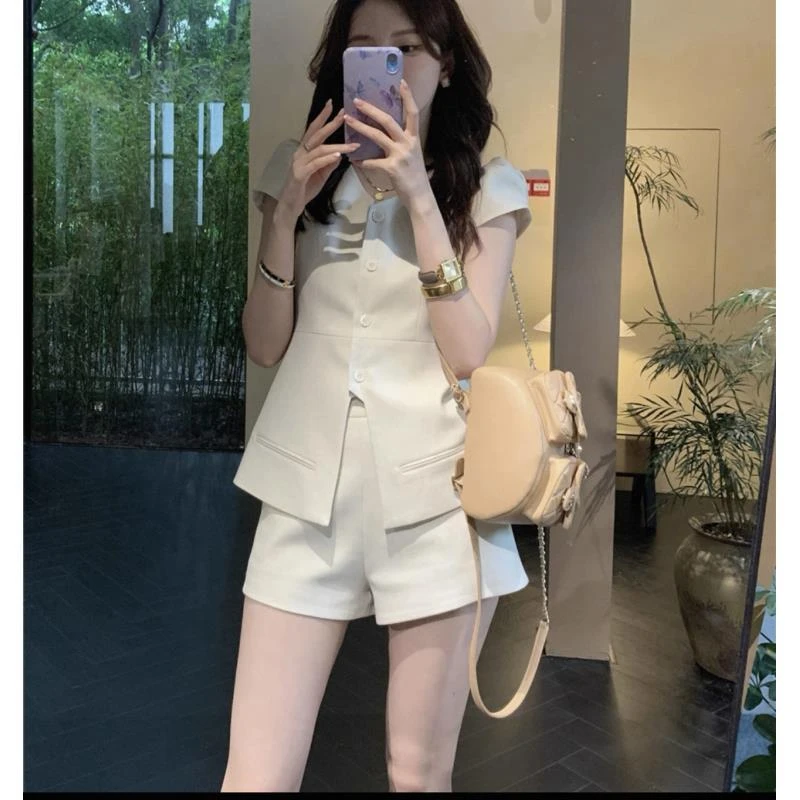 妞妞专属【两件套上衣+裤子】休闲风韩系风时尚套装套装短裤小香风
