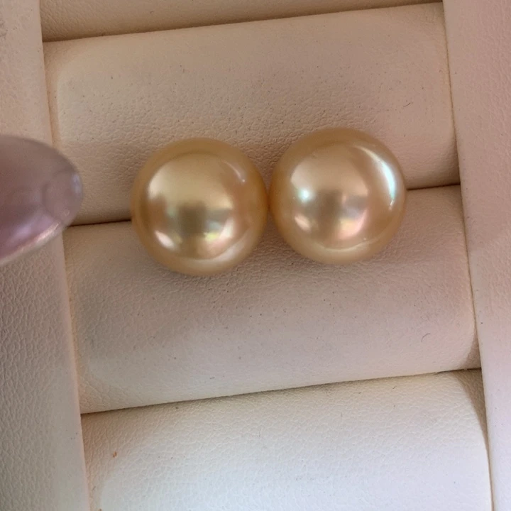 银S925镶嵌耳饰海水珍珠