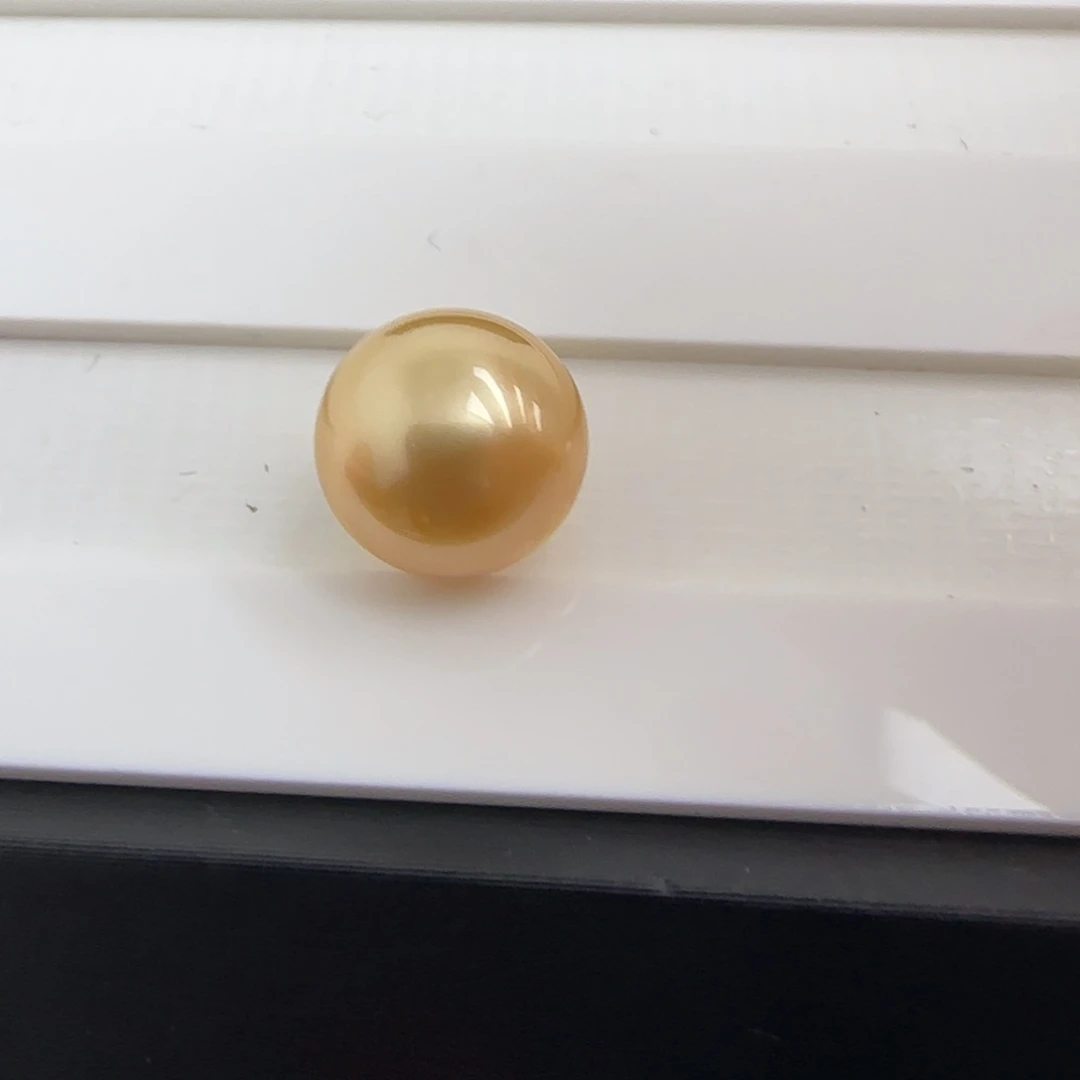 海水珍珠裸珠天然南洋金珠海水裸珠11-12近圆
