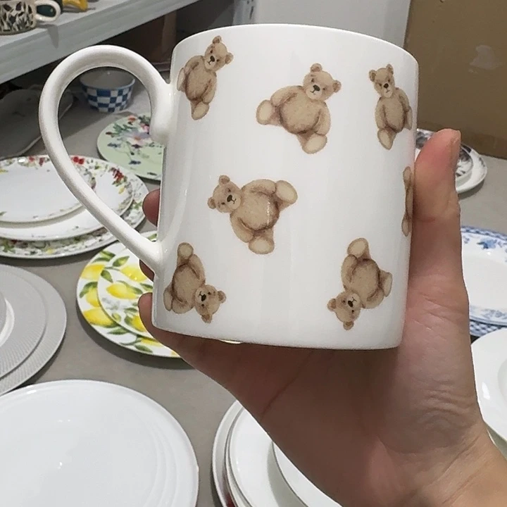 满15包邮 微瑕骨瓷小熊杯子