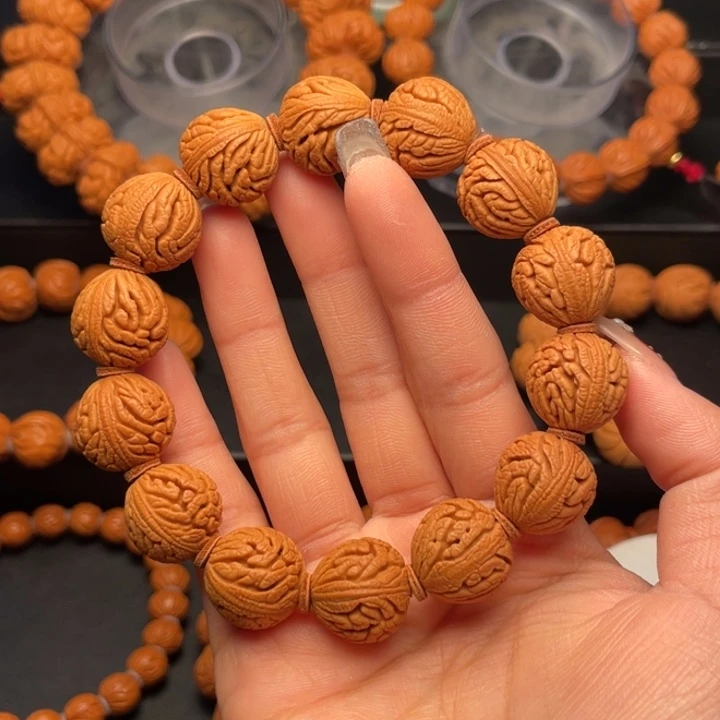 桃核手串16尺寸绣球（9号链接）