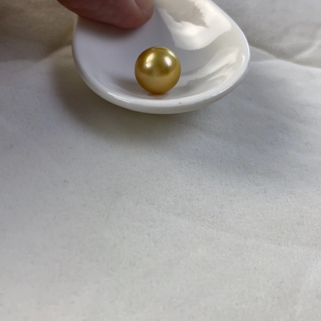未镶嵌海水茶金裸珠11海水珍珠海水茶金色裸珠