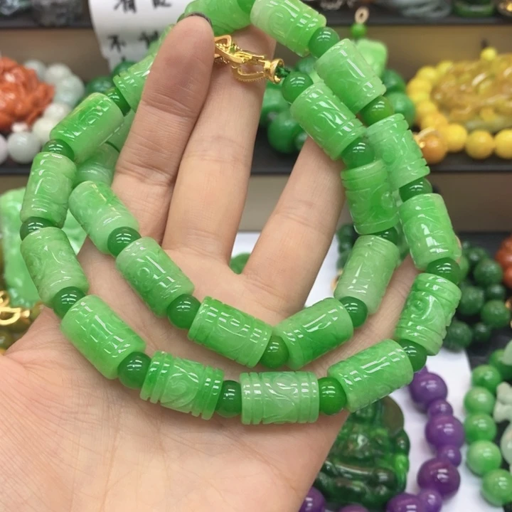 L***M翡翠未镶嵌手链项链80