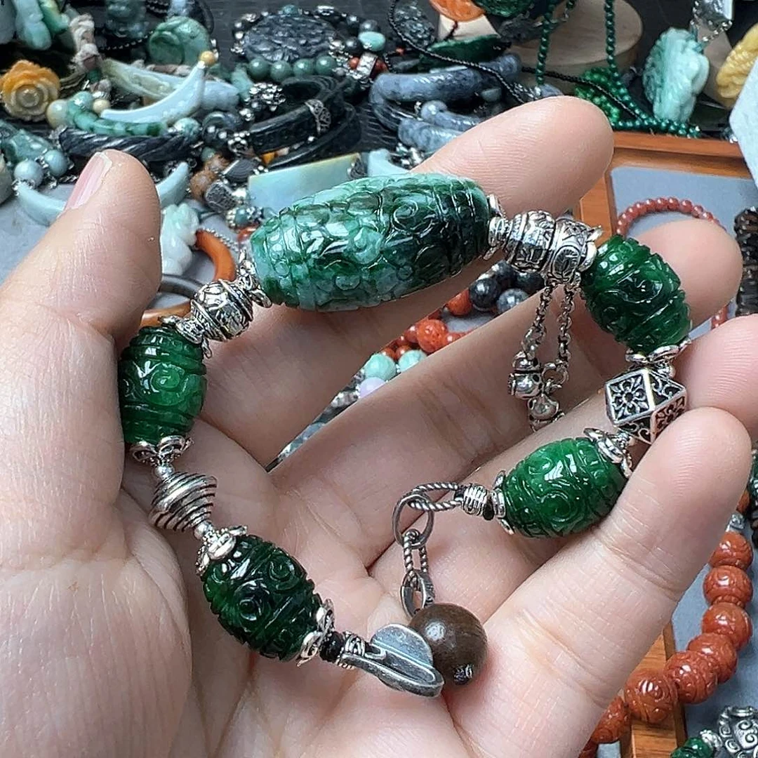 翡翠手链未镶嵌戒**你