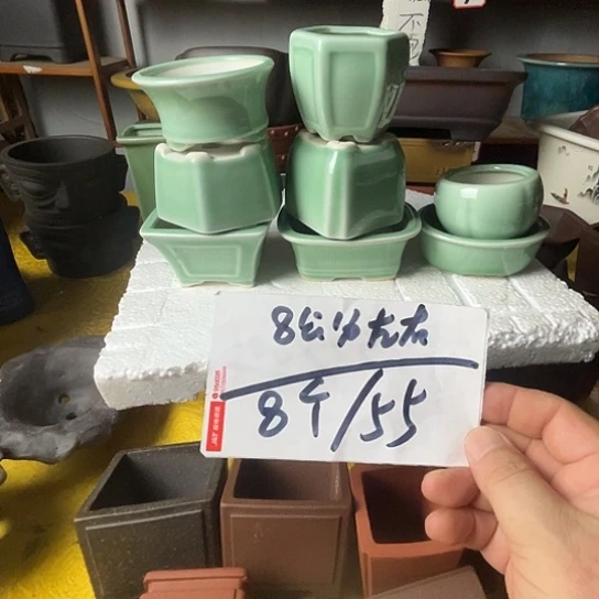 天***秦宜兴紫砂花盆八个