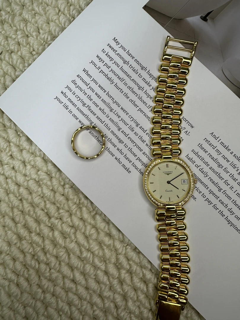 95新 Longines/浪琴 石英表后镶钻盘29腕16/256104067/yy