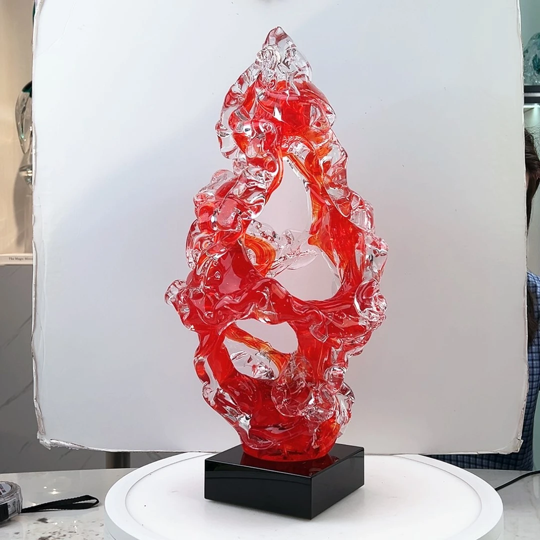 茶盏琉璃水晶太湖石46CM