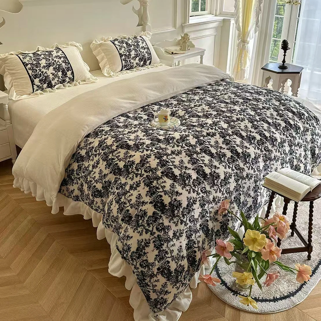 PINCAI/品彩新款法式印花牛奶绒四件套-QQ04