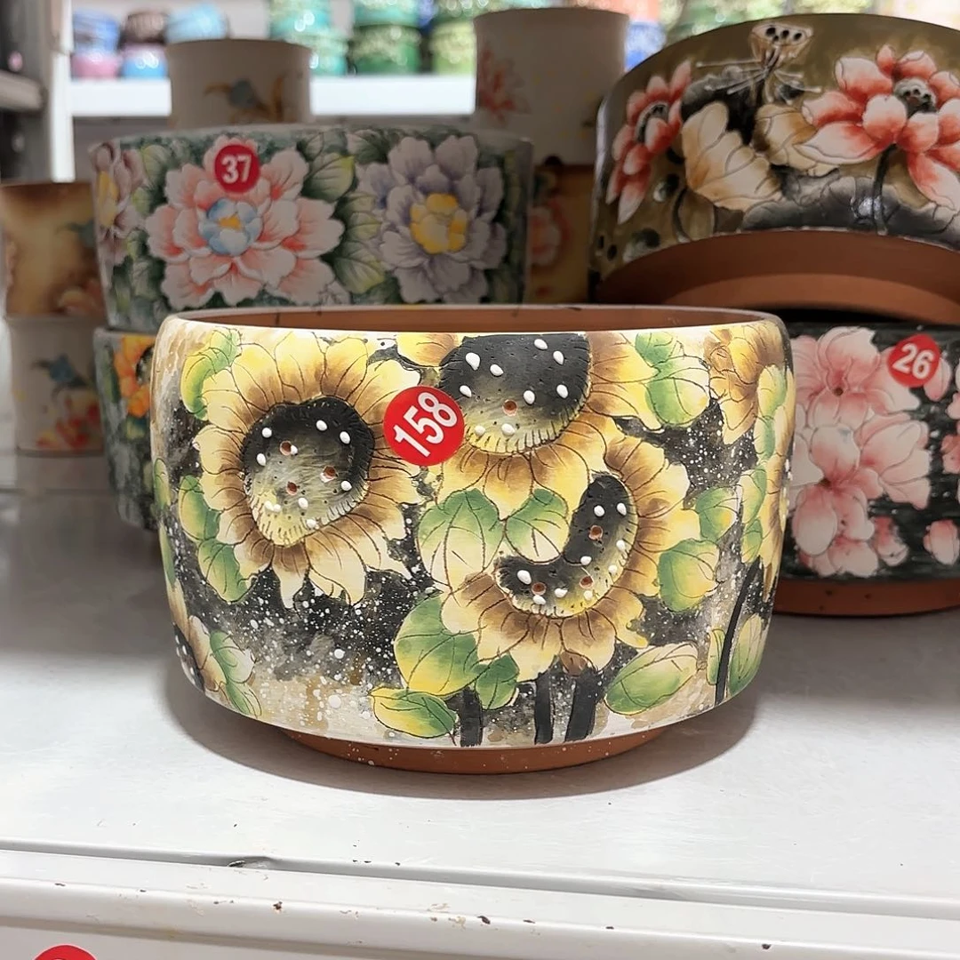 紫砂花盆手工花盆默认微瑕17/12