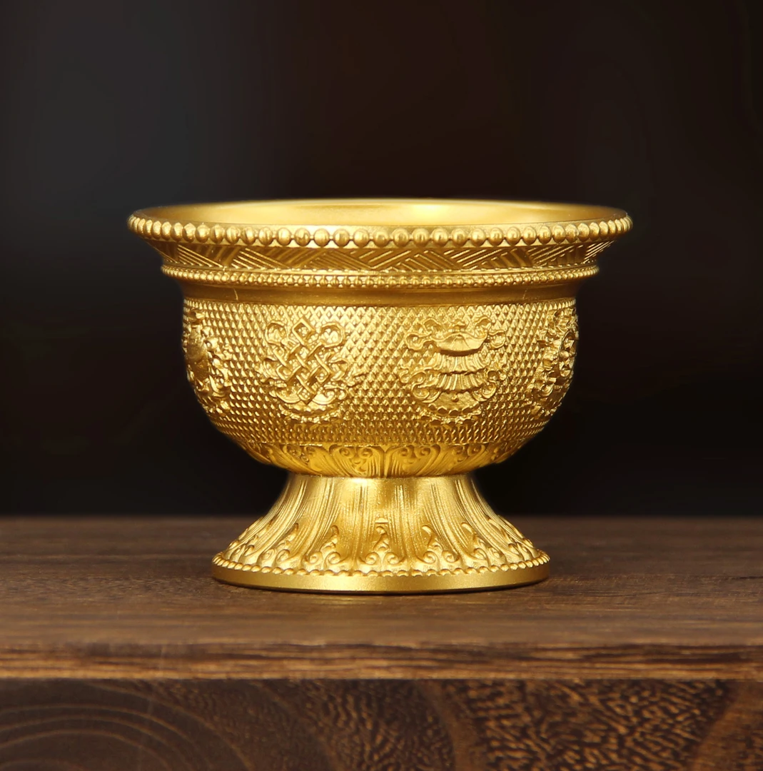 《供水杯》吉祥杯碗八宝七供水杯财神佛堂供佛杯圣水杯供杯供水碗