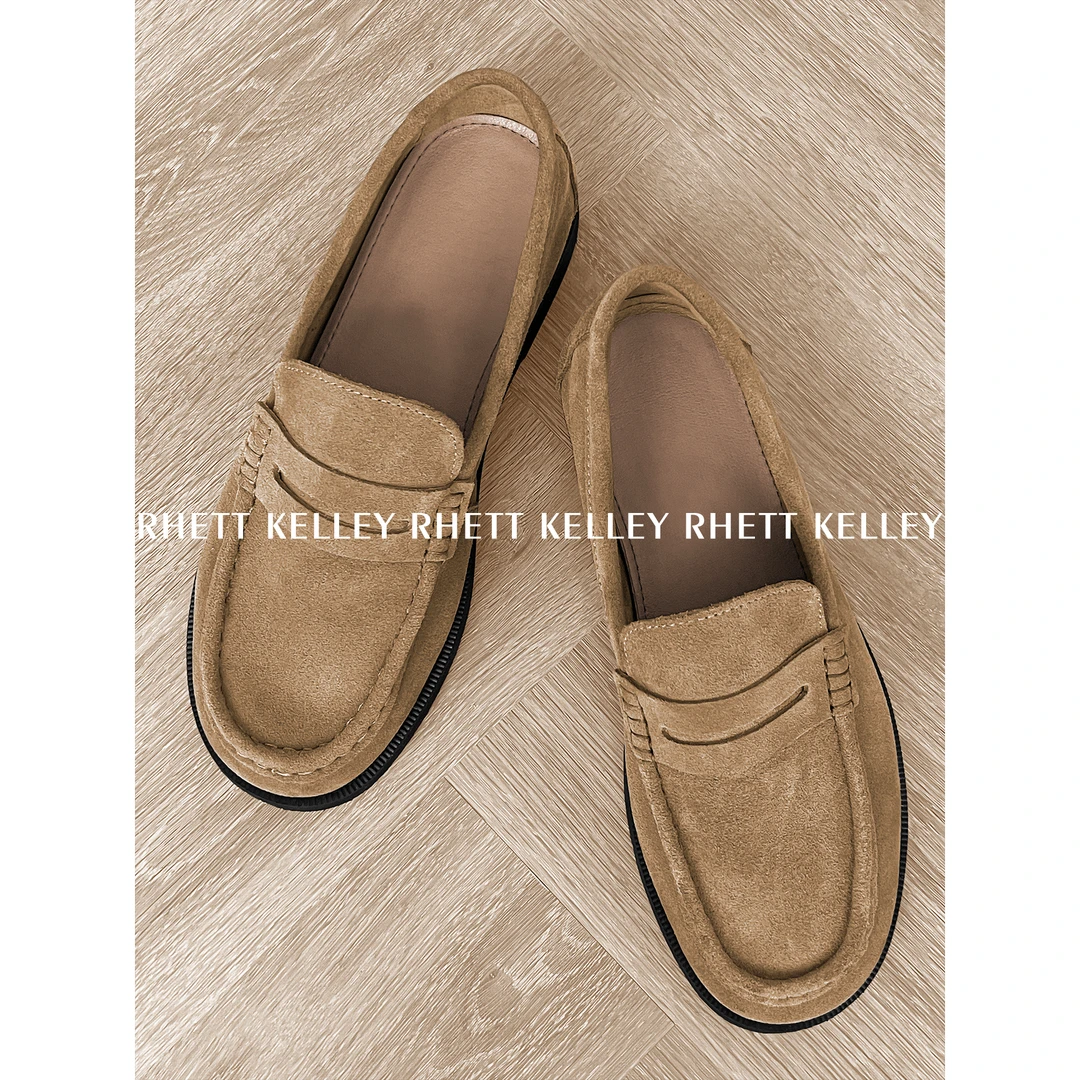 『复古美拉德』老钱风简约皮鞋男士圆头懒人设计款乐福鞋厚底休闲